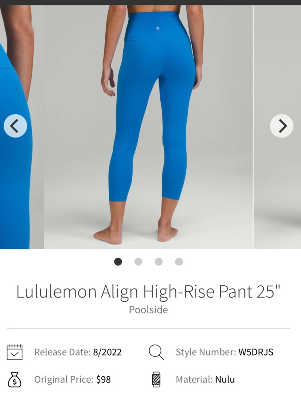 Lululemon High Rise Align Pant - Size 2-Brand New with Tags-Poolside Blue 💙